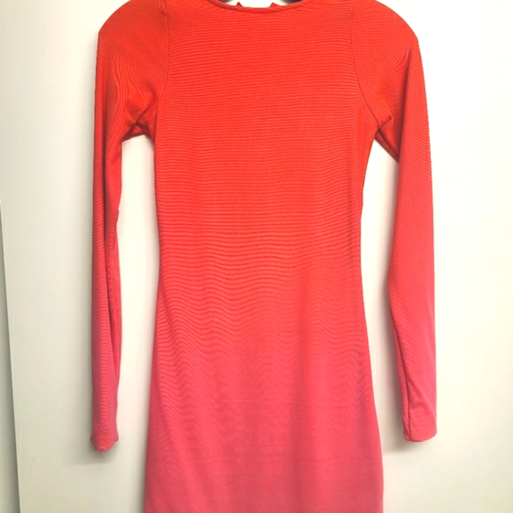 Ekineyo ombre Red and pink bodycon dress